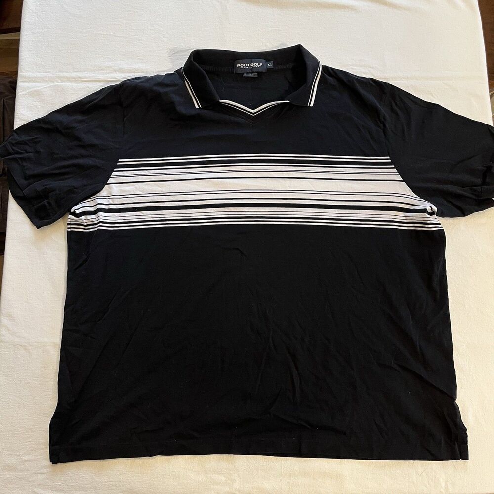 Polo Golf Ralph Lauren Men's XXL 2XL Golf Polo Shirt Black 100% Pima Cotton